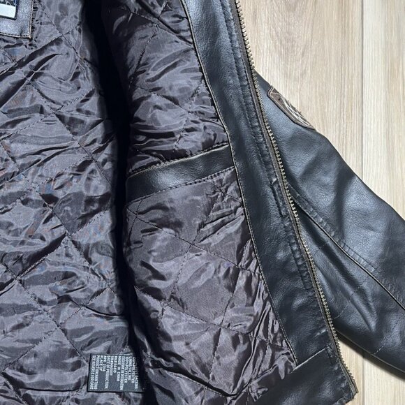 Hemisphere Brown Faux Leather Boys Jacket - Size 7 - Picture 14 of 16